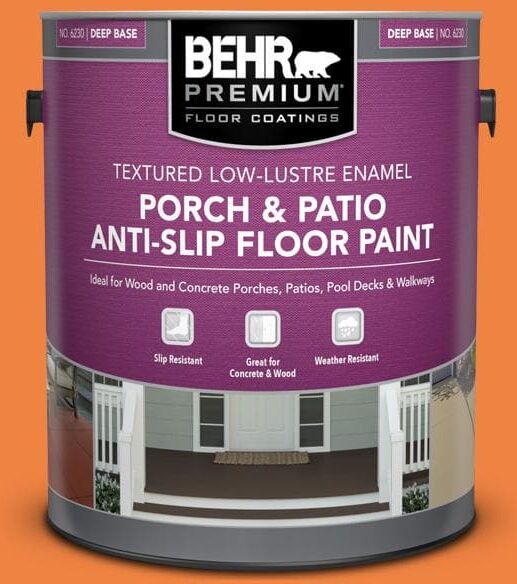 BEHR PREMIUM 1 gal. #P220-7 Construction Zone Textured Low-Lustre Enamel Interior/Exterior Porch and Patio Anti-Slip Floor Paint