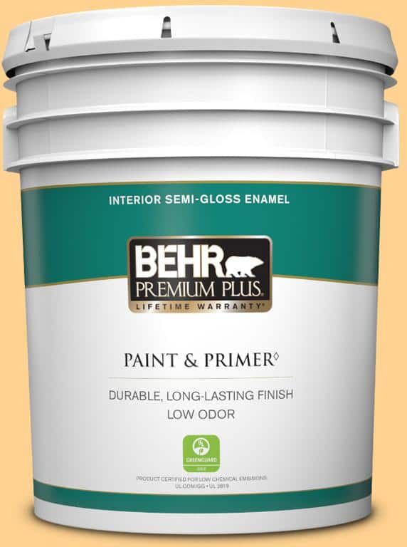 BEHR PREMIUM PLUS 5 gal. Home Decorators Collection #HDC-SP14-7 Full Bloom Semi-Gloss Enamel Low Odor Interior Paint & Primer