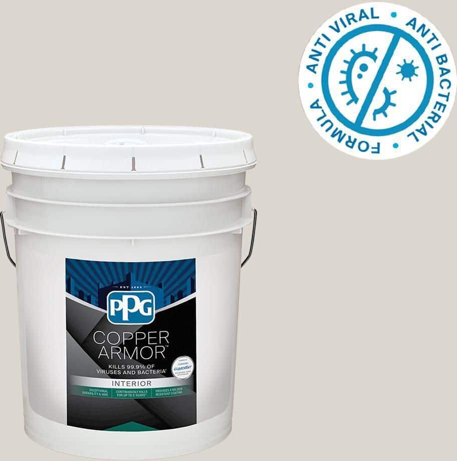 COPPER ARMOR 5 gal. PPG1025-2 Silent Smoke Semi-Gloss Interior Paint