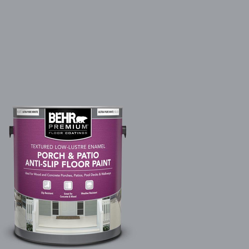 BEHR PREMIUM 1 gal. #760F-4 Down Pour Textured Low-Lustre Enamel Interior/Exterior Porch and Patio Anti-Slip Floor Paint