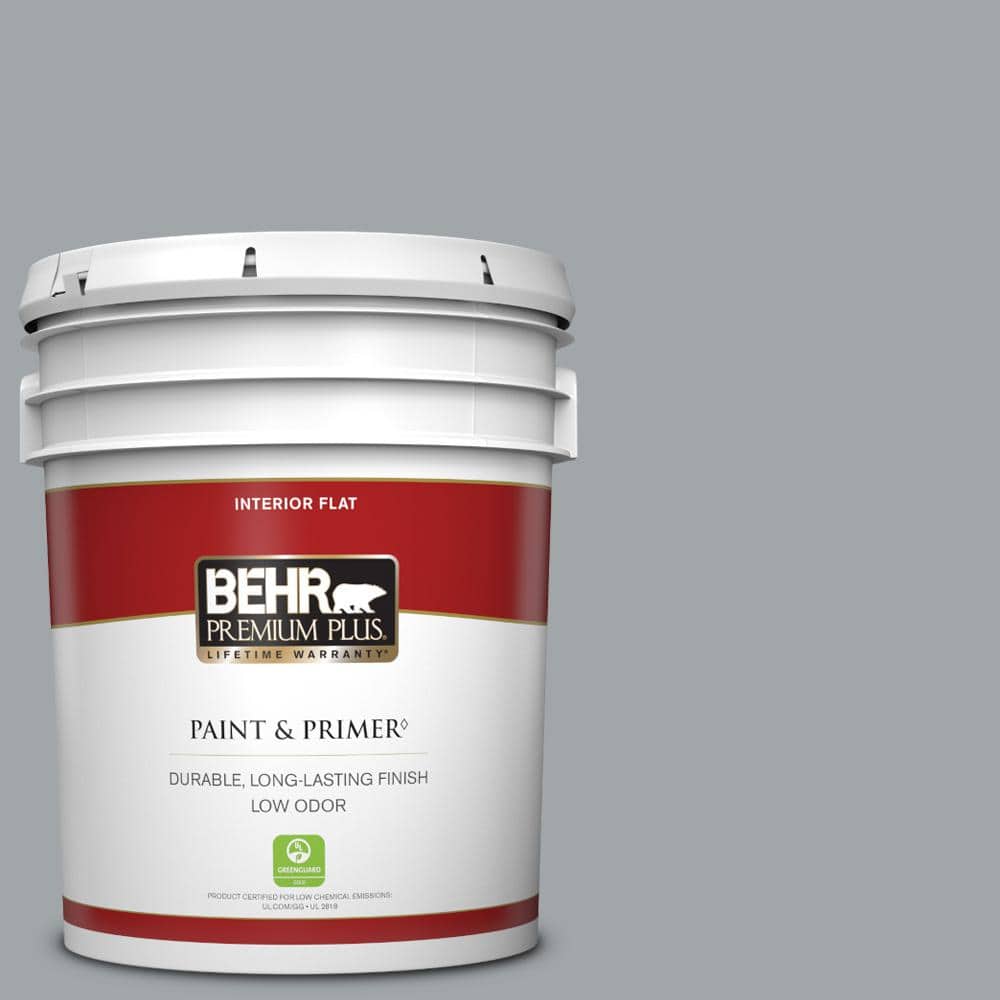 BEHR PREMIUM PLUS 5 gal. #ECC-33-1 Iron Wood Flat Low Odor Interior Paint & Primer