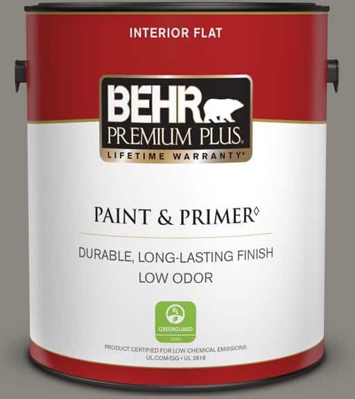 BEHR PREMIUM PLUS 1 gal. Home Decorators Collection #HDC-NT-23 Wet Cement Flat Low Odor Interior Paint & Primer