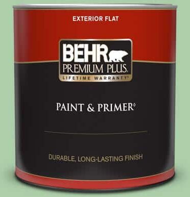 BEHR PREMIUM PLUS 1 qt. #450D-4 Garden Room Flat Exterior Paint & Primer