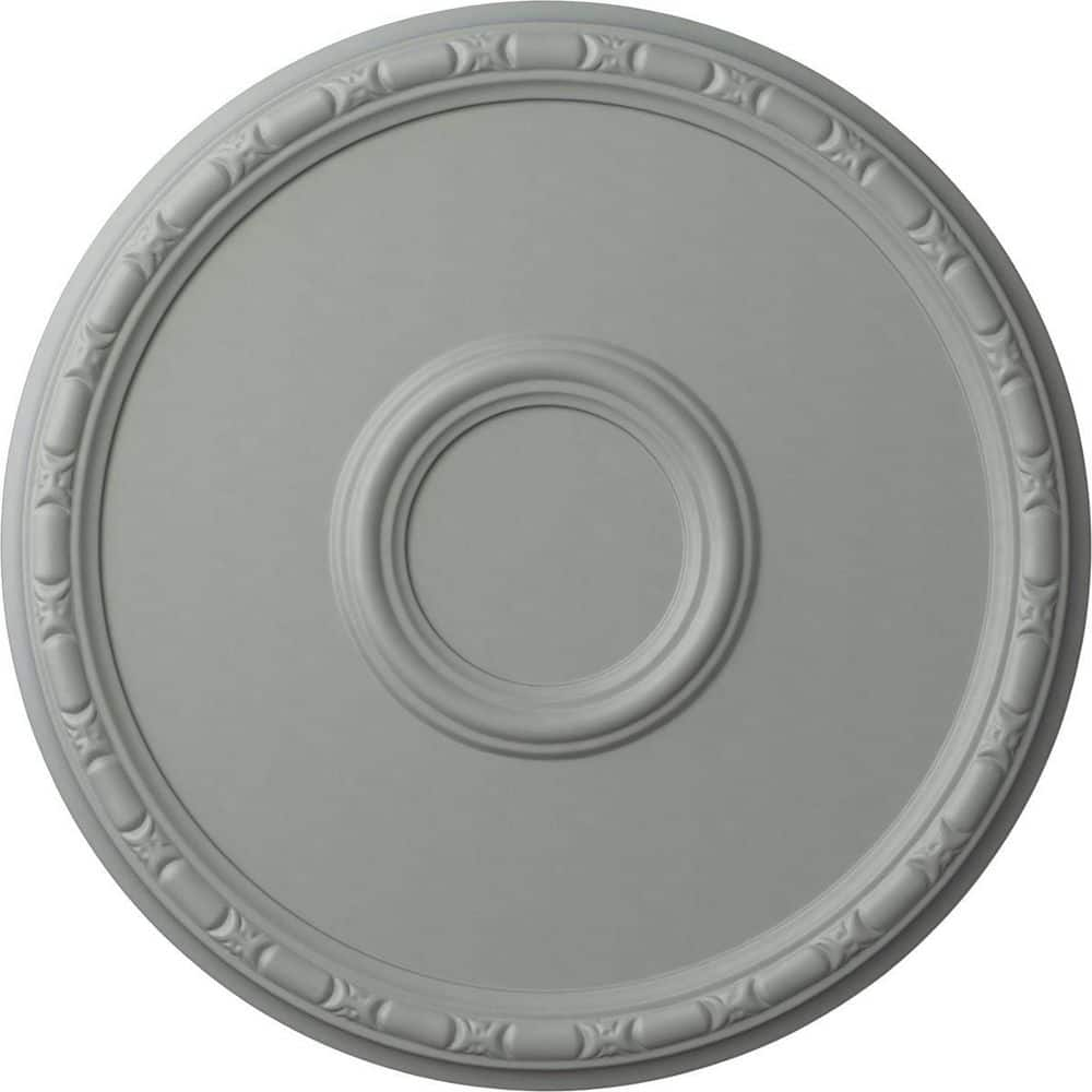 Ekena Millwork 19-3/4" x 1-3/8" Pessa Bead and Barrel Urethane Ceiling Medallion (Fits Canopies upto 5"), Primed White