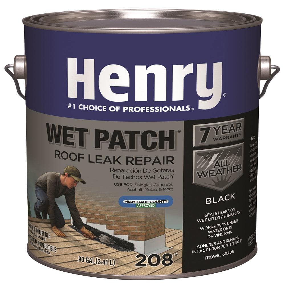 Henry 208 Wet Patch Black Roof Leak Repair Sealant 0.90 gal.