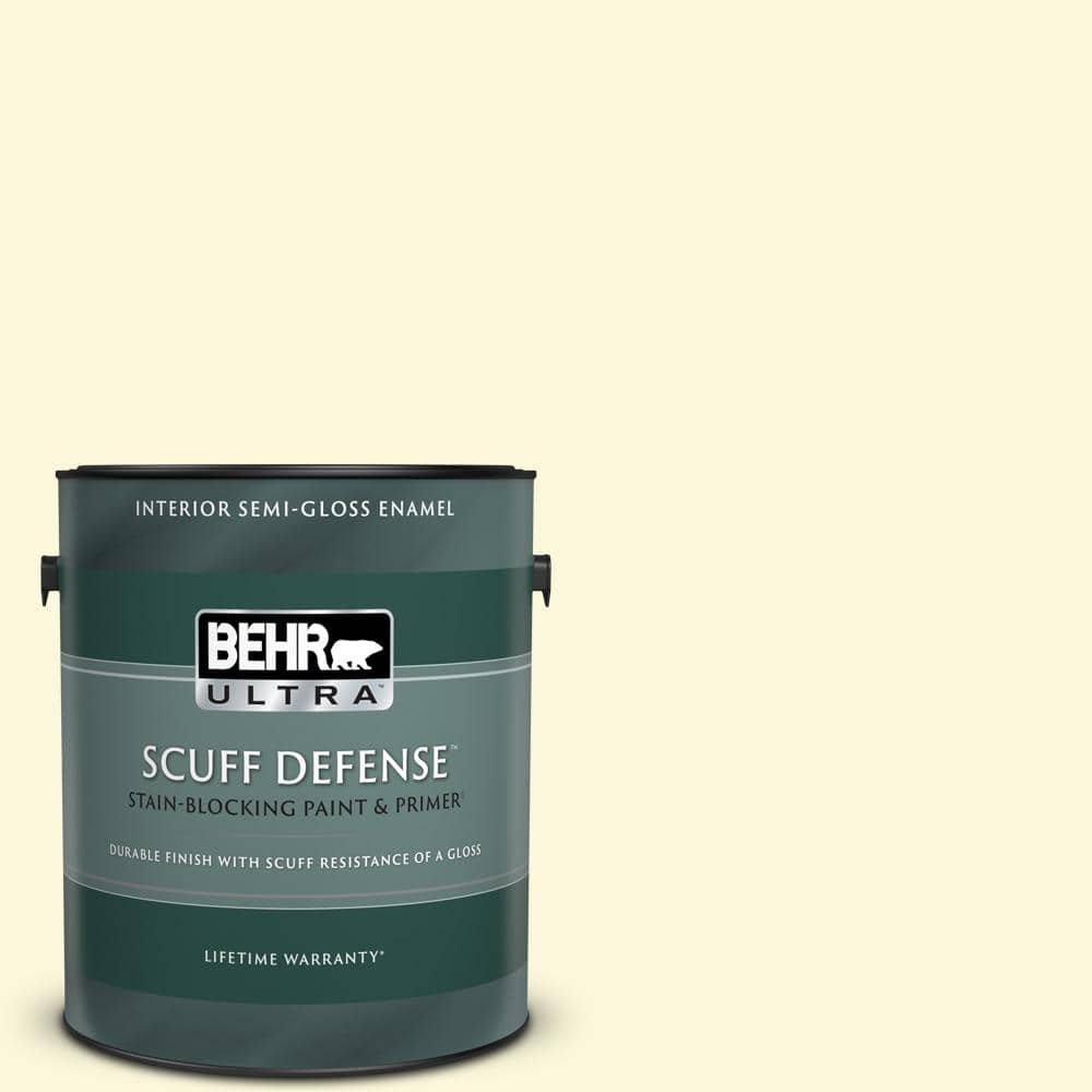 BEHR ULTRA 1 gal. #PPL-10 Warm Sun Extra Durable Semi-Gloss Enamel Interior Paint & Primer