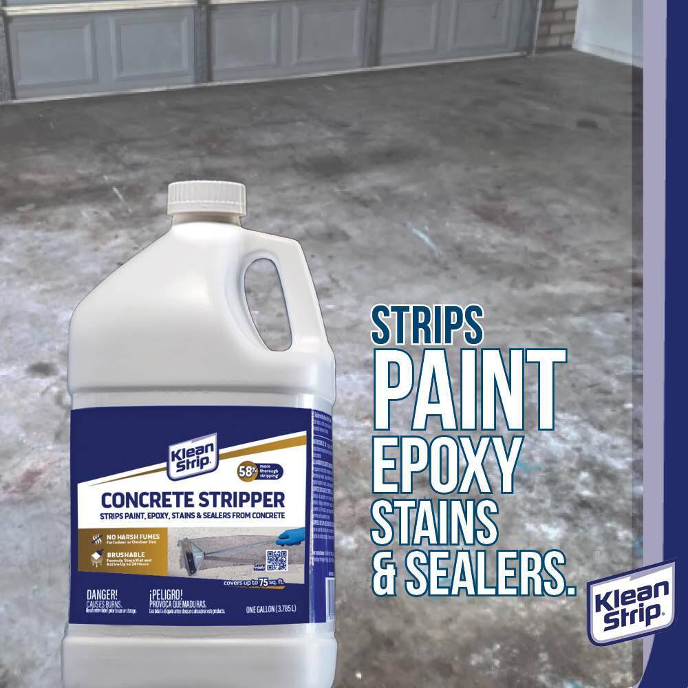 Klean-Strip 1 Gal. Liquid Concrete Stripper, Strips Paint, Epoxy, Stains and Sealers on Concrete Unscented (1-Pack)