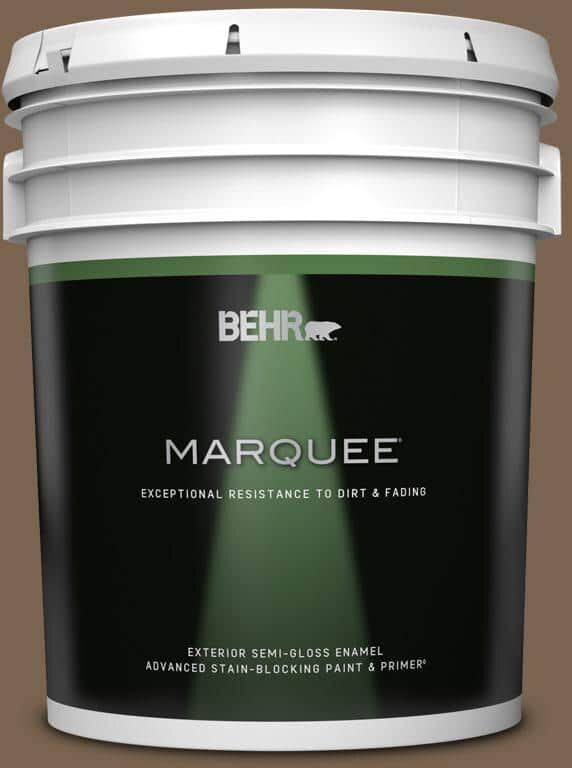 BEHR MARQUEE 5 gal. #N260-7 Folk Guitar Semi-Gloss Enamel Exterior Paint & Primer