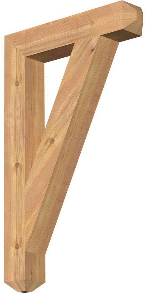 Ekena Millwork 3.5 in. x 32 in. x 20 in. Western Red Cedar Traditional Craftsman Smooth Bracket