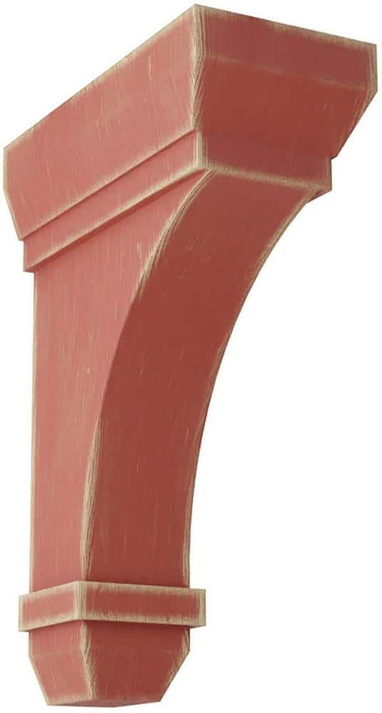 Ekena Millwork 2-1/4 in. x 7 in. x 5 in. Salvage Red Stockport Wood Vintage Decor Bracket