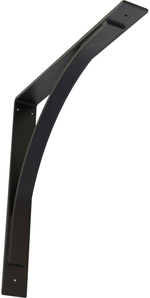 Ekena Millwork 3 in. W x 24 in. H x 24 in. D Powder Coated Black Morris Steel Bracket