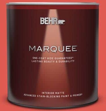 BEHR MARQUEE 1 qt. #170B-6 Lipstick Matte Interior Paint & Primer