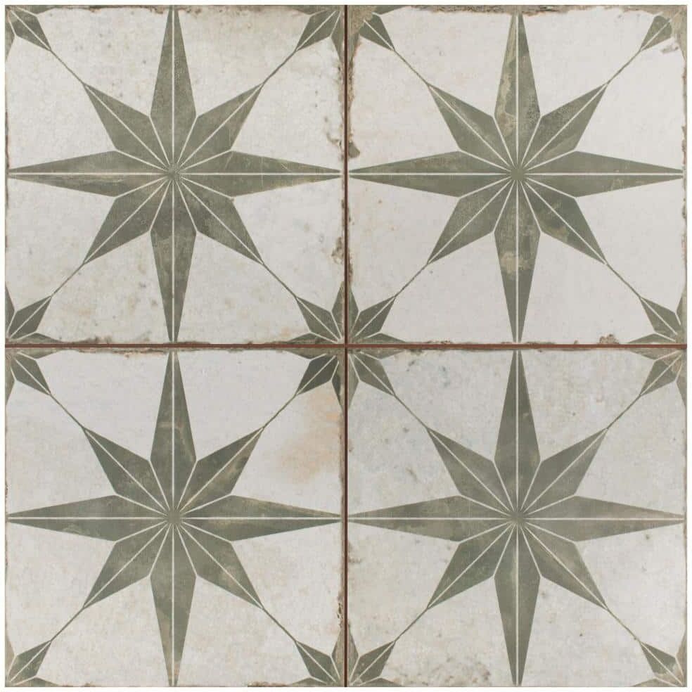 Merola Tile Kings Star Sage 17-5/8 in. x 17-5/8 in. Ceramic Floor and Wall Tile (10.95 sq. ft./Case)