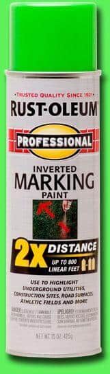 Rust-Oleum Professional 15 oz. Fluorescent Green 2X Distance Inverted Marking Spray Paint (6-Pack)