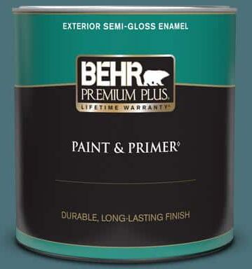 BEHR PREMIUM PLUS 1 qt. #S450-6 Tornado Season Semi-Gloss Enamel Exterior Paint & Primer