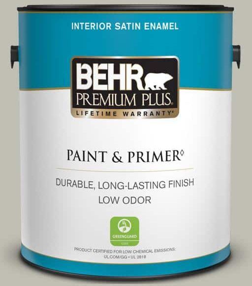 BEHR PREMIUM PLUS 1 gal. #N370-3 Light Year Satin Enamel Low Odor Interior Paint & Primer