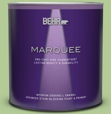 BEHR MARQUEE 1 qt. #430D-4 Garden Spot Eggshell Enamel Interior Paint & Primer