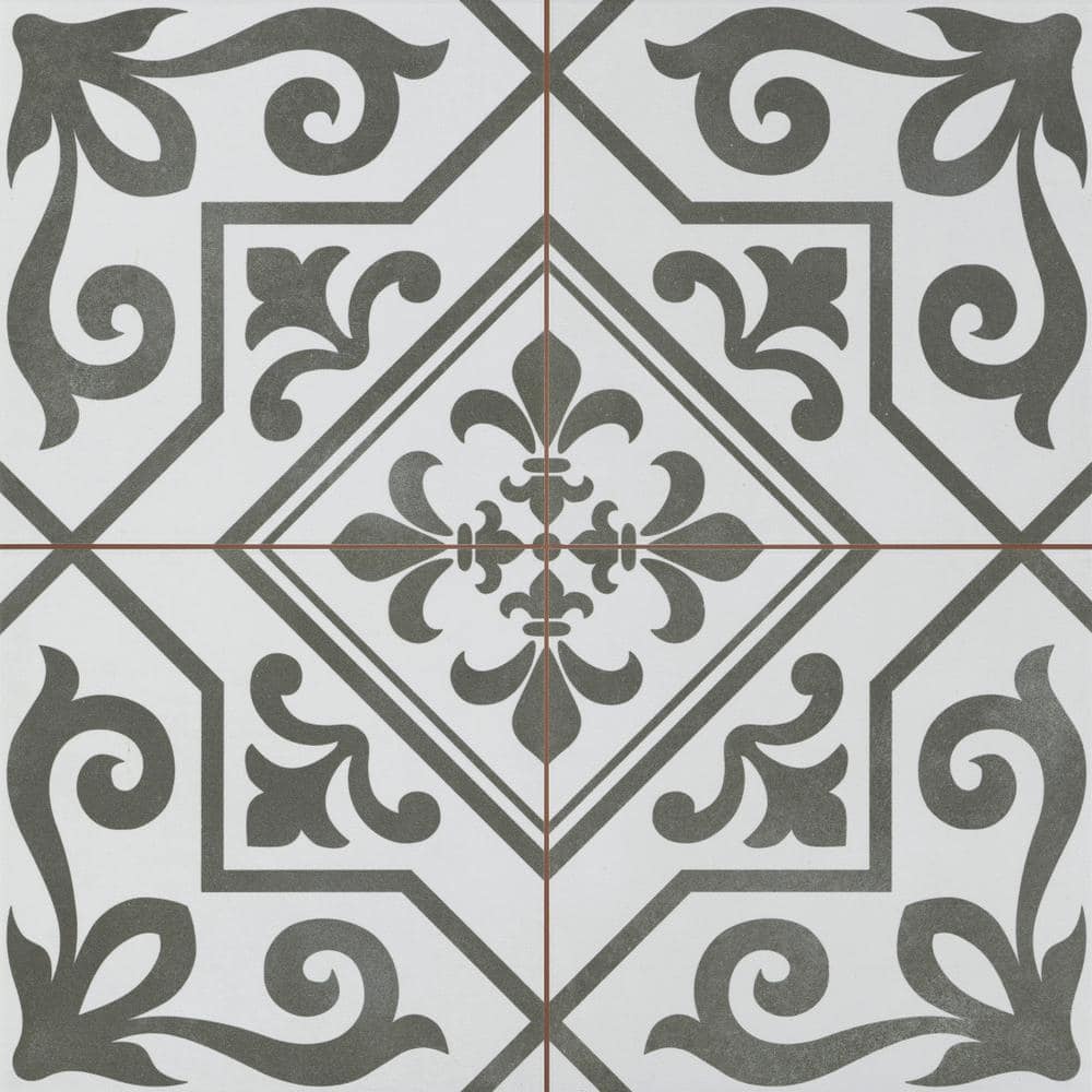 EMSER TILE Nostalgia Epic 17.72 in. x 17.72 in. Matte Patterned Look Ceramic Floor & Wall Tile (10.9 sq. ft./Case)