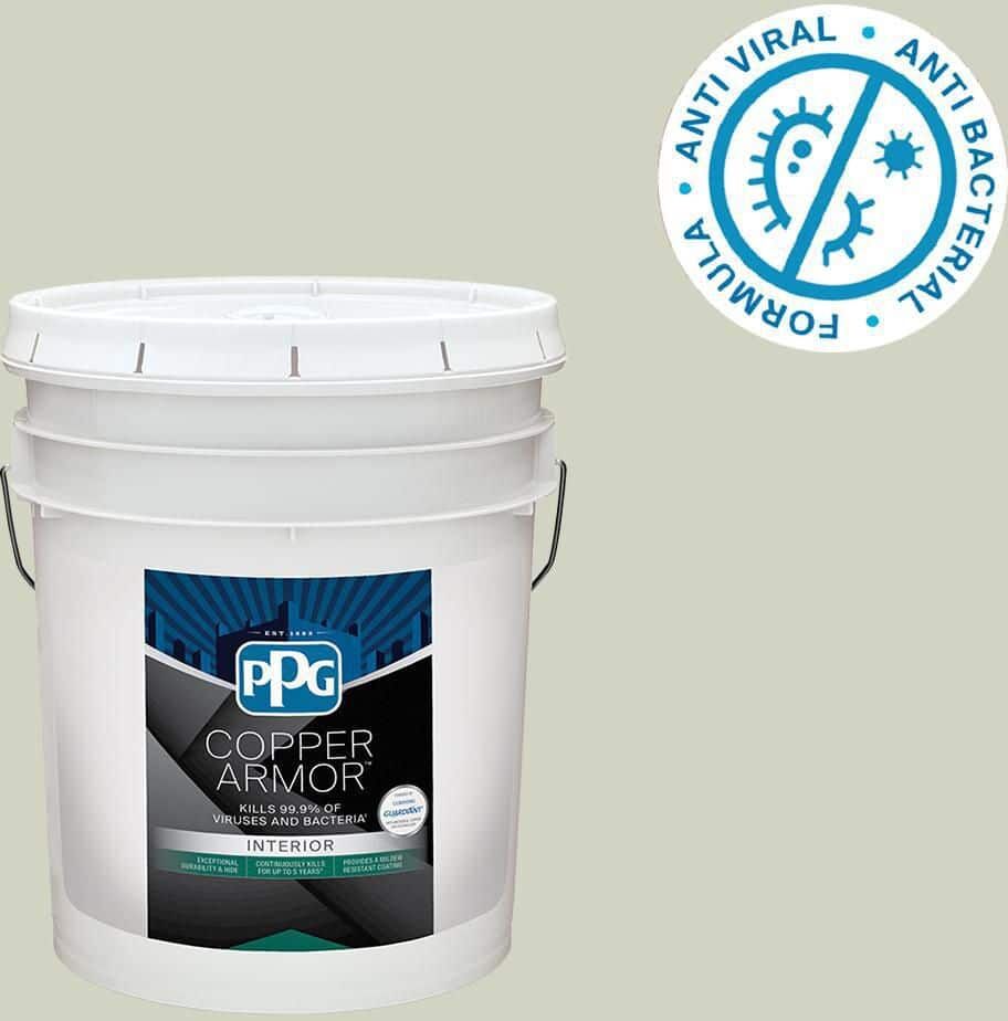 COPPER ARMOR 5 gal. PPG1125-2 White Sage Semi-Gloss Interior Paint