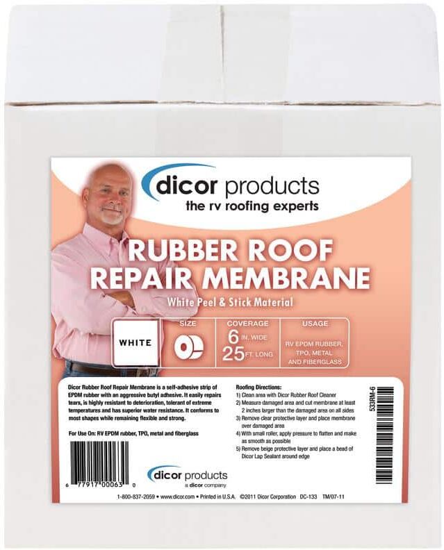 Dicor EPDM Rubber Roof Repair Membrane - 6 in. x 25 ft. Roll