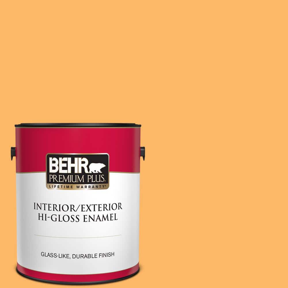 BEHR PREMIUM PLUS 1 gal. Home Decorators Collection #HDC-SM14-11 Yellow Polka Dot Hi-Gloss Enamel Interior/Exterior Paint