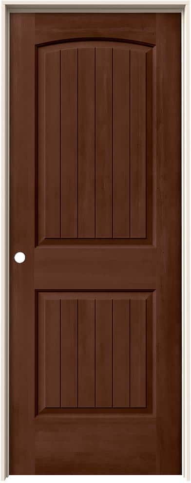 JELD-WEN 24 in. x 80 in. Santa Fe Milk Chocolate Stain Right-Hand Molded Composite Single Prehung Interior Door