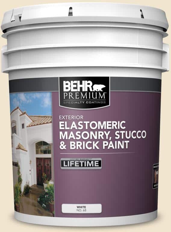 BEHR PREMIUM 5 gal. #S310-1 Writing Paper Elastomeric Masonry, Stucco and Brick Exterior Paint