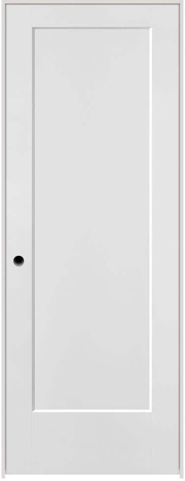 Masonite 28 in. x 96 in. 1 Panel Lincoln Park Left-Handed Hollow Core White Primed Composite Single Prehung Interior Door