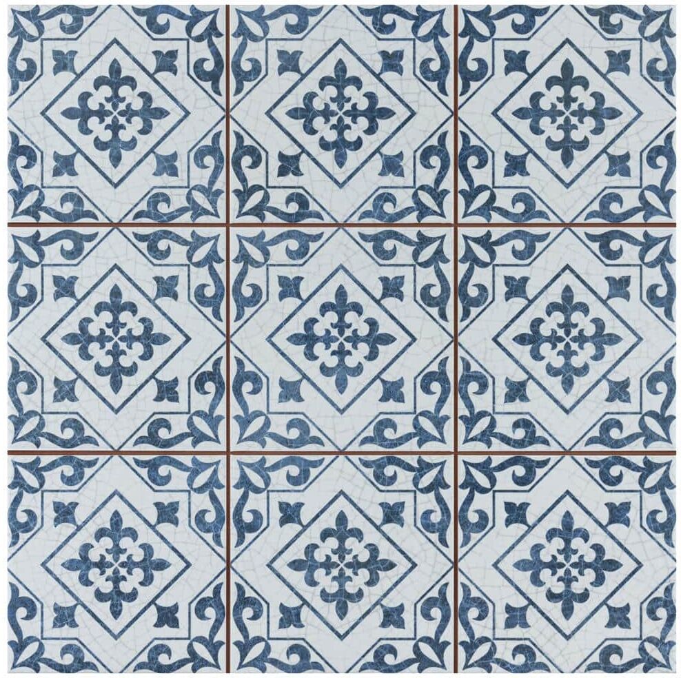 Merola Tile Harmonia Atlantic Cobalt Blue 13 in. x 13 in. Ceramic Floor and Wall Tile (12.0 sq. ft./Case)