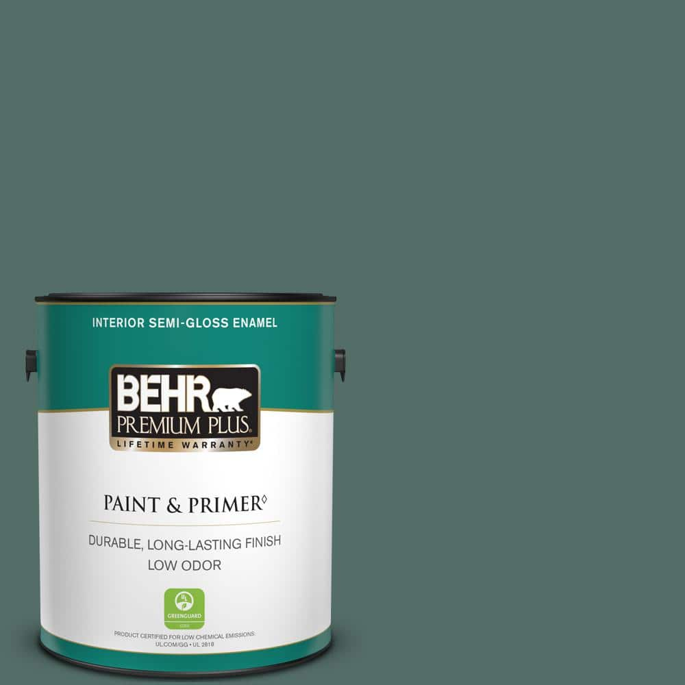 BEHR PREMIUM PLUS 1 gal. #MQ6-39 Chelsea Garden Semi-Gloss Enamel Low Odor Interior Paint & Primer