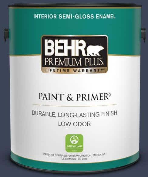 BEHR PREMIUM PLUS 1 gal. #600F-7 Soulful Music Semi-Gloss Enamel Low Odor Interior Paint & Primer