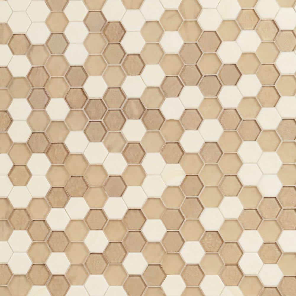Ivy Hill Tile Argent Hex Bronze 11.81 in. x 11.93 in. Matte Glass Wall Mosaic Tile (0.97 sq. ft./Each)