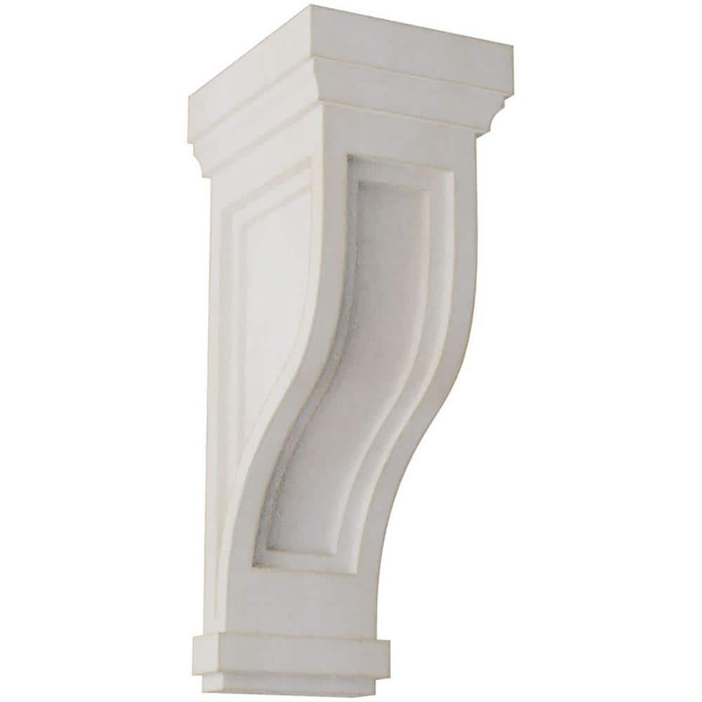 Ekena Millwork 6-1/2 in. x 14 in. x 6-1/2 in. Chalk Dust White Traditional Recessed Wood Vintage Decor Corbel