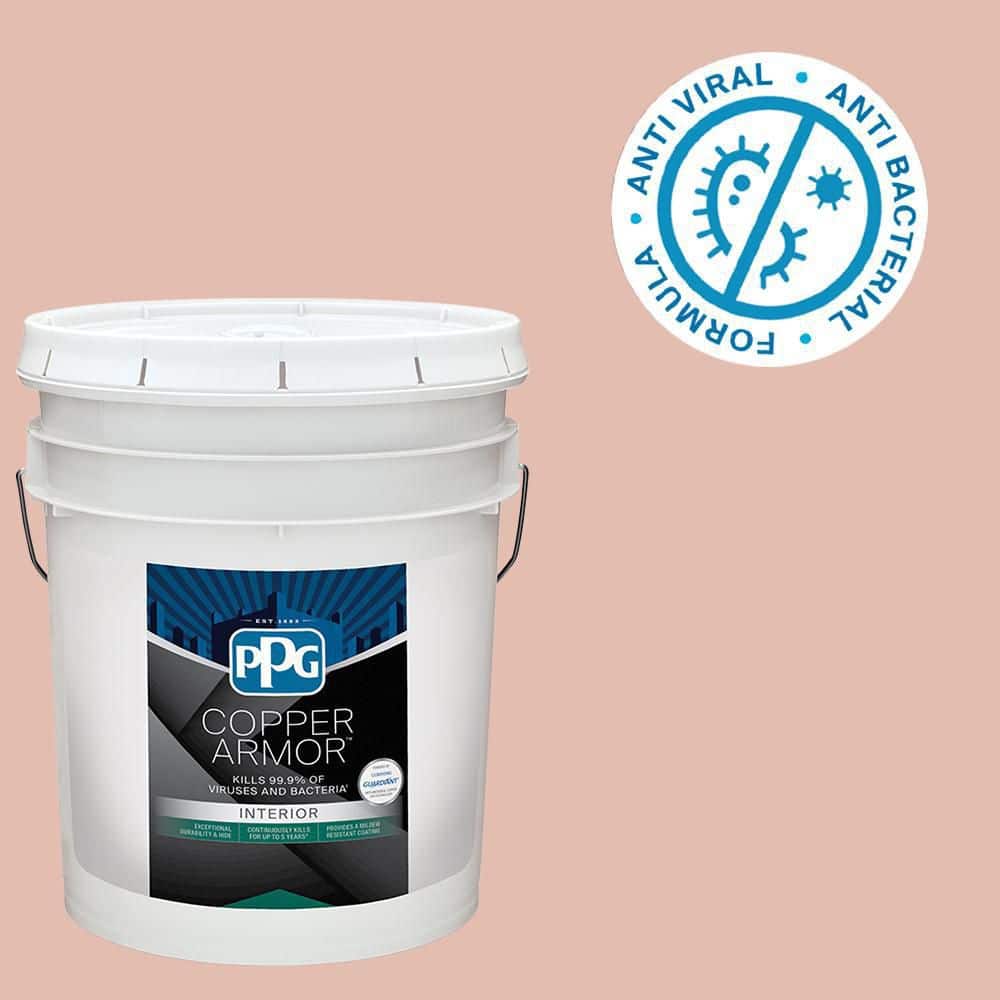 COPPER ARMOR 5 gal. PPG1066-4 Adorable Eggshell Antiviral and Antibacterial Interior Paint with Primer