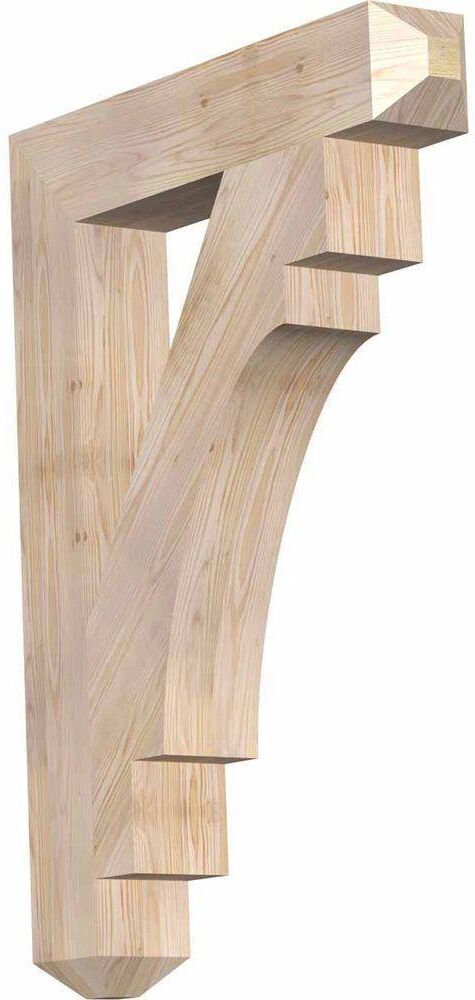 Ekena Millwork 5-1/2 in. x 44 in. x 32 in. Douglas Fir Merced Craftsman Smooth Bracket