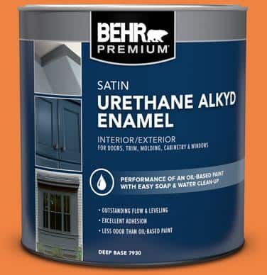 BEHR PREMIUM 1 qt. #P220-7 Construction Zone Satin Enamel Urethane Alkyd Interior/Exterior Paint