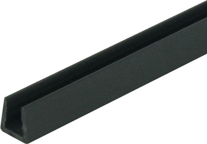 Outwater 5/16 in. D x 7/32 in. W x 36 in. L Black Styrene Plastic U-Channel Moulding Fits 7/32 in. Board, (4-Pack)