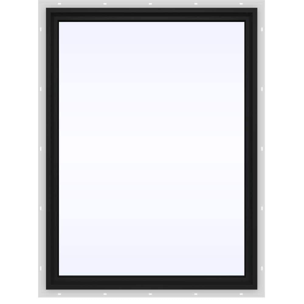JELD-WEN 36 in. x 48 in. V-4500 Series Bronze Exterior/White Interior FiniShield Vinyl Picture Window w/ Low-E 366 Glass