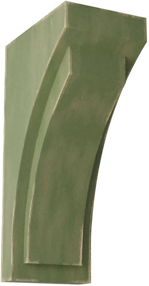 Ekena Millwork 5-1/2 in. x 14 in. x 7-3/4 in. Restoration Green Jumbo Felix Wood Vintage Decor Corbel