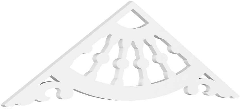 Ekena Millwork Pitch Wagon Wheel 1 in. x 60 in. x 20 in. (7/12) Architectural Grade PVC Gable Pediment Moulding