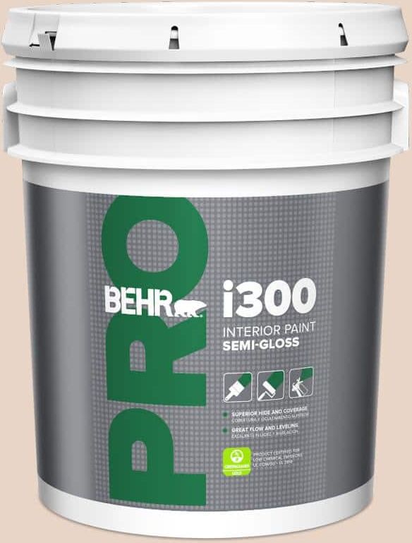 BEHR PRO 5 gal. #MQ3-37 Soft Shoe Semi-Gloss Interior Paint