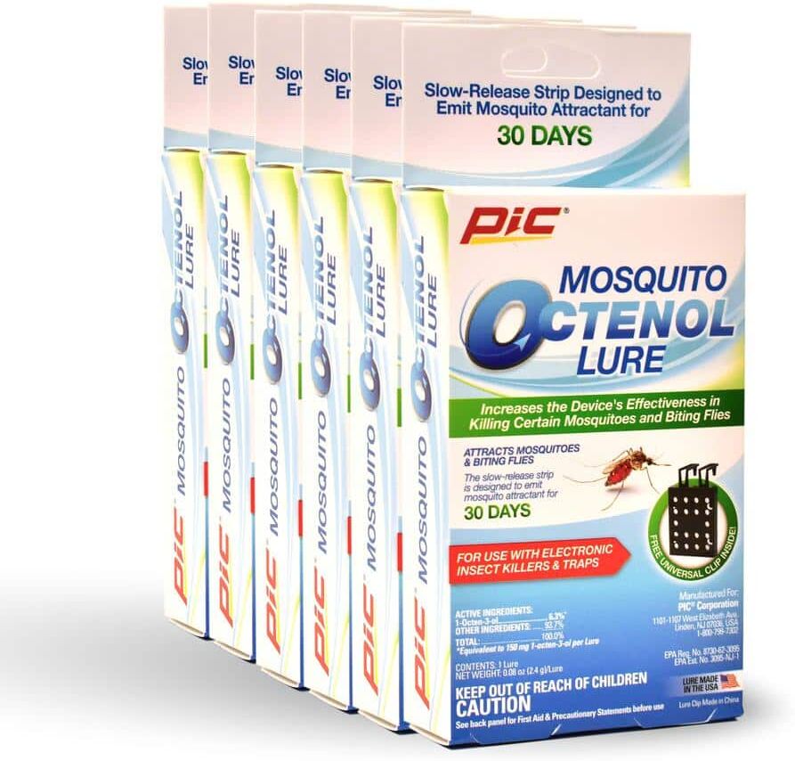 PIC Mosquito Octenol Lure (6-Pack), Attracts Mosquitoes, for Use with Electronic Insect Killers and Traps