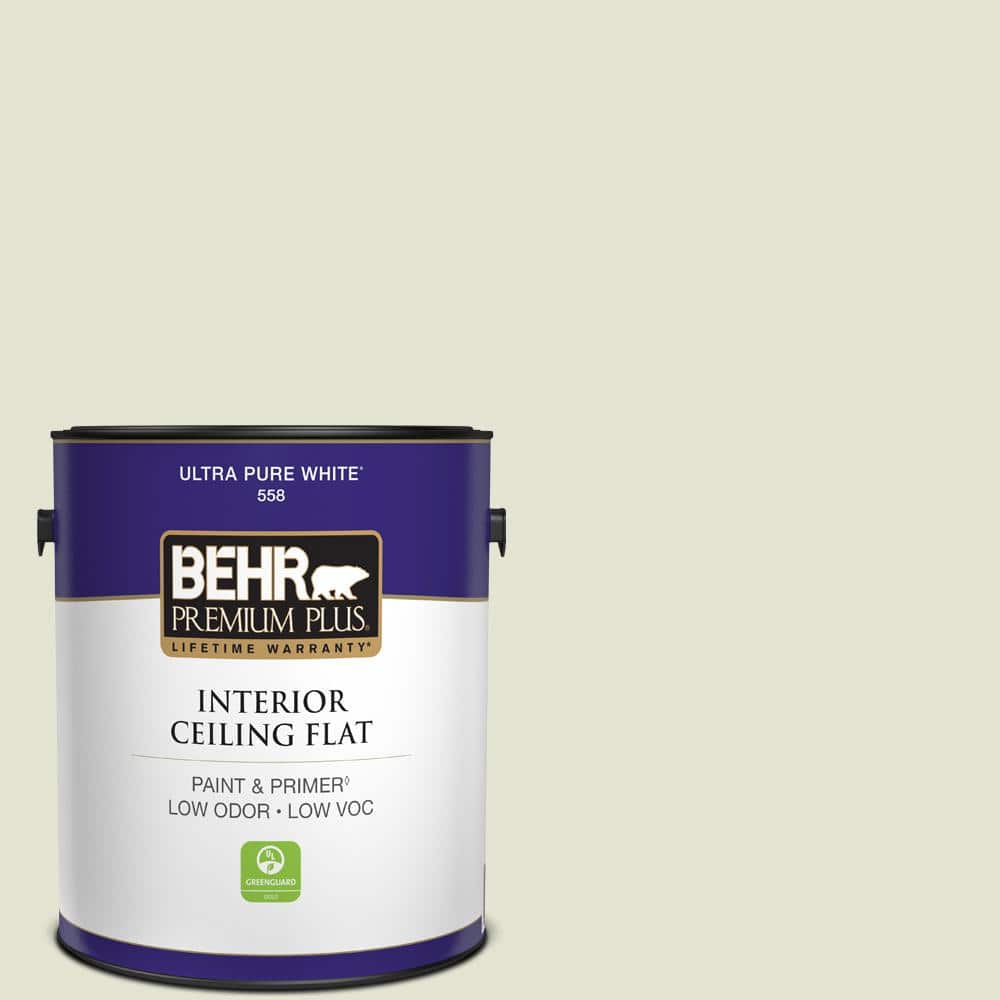 BEHR PREMIUM PLUS 1 gal. #S360-1 Yoga Daze Ceiling Flat Interior Paint