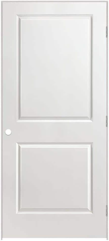 Masonite 32 in. x 80 in. 2 Panel Square Top Left-Handed Solid Core Smooth Primed Composite Single Prehung Interior Door