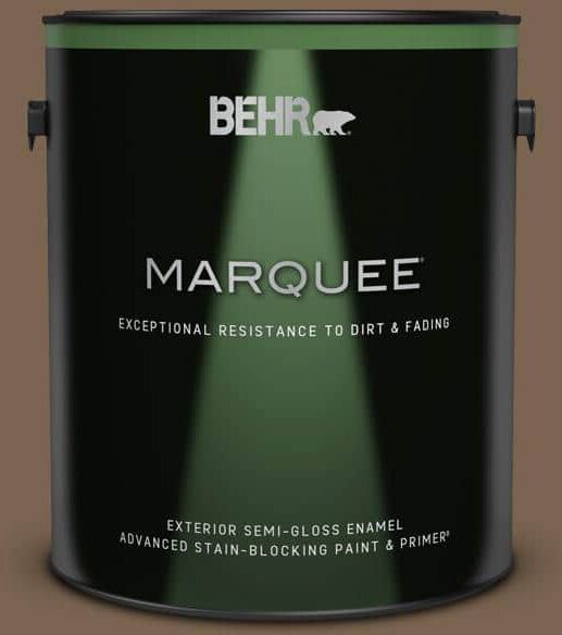 BEHR MARQUEE 1 gal. #N260-7 Folk Guitar Semi-Gloss Enamel Exterior Paint & Primer