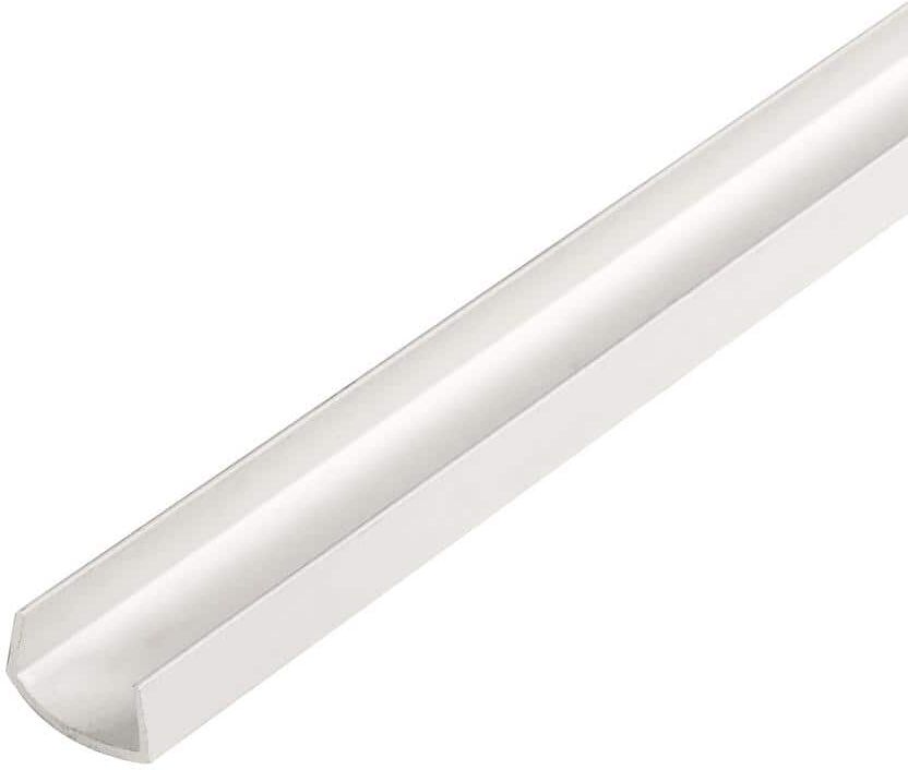 Outwater 1/4 in. D x 1/2 in. W x 72 in. L White UV Stabilized Rigid PVC Plastic U-Channel Moulding Fits 1/2 in. Board (10-Pack)