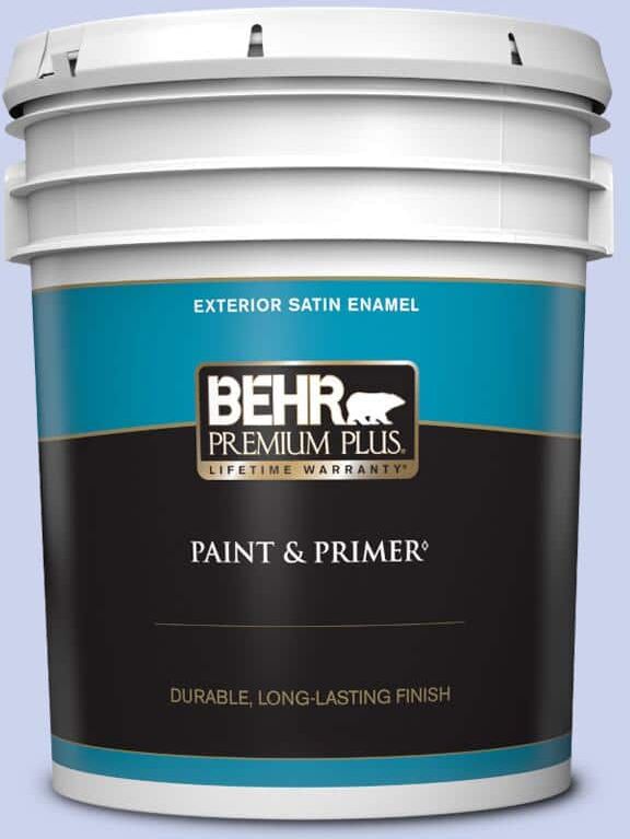 BEHR PREMIUM PLUS 5 gal. #P540-2 Garden Fairy Satin Enamel Exterior Paint & Primer