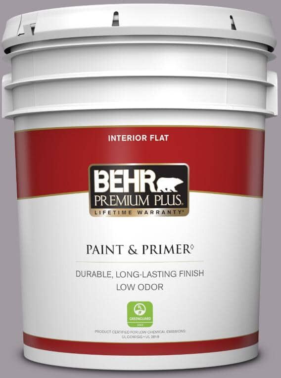 BEHR PREMIUM PLUS 5 gal. #N570-3 Art Nouveau Glass Flat Low Odor Interior Paint & Primer