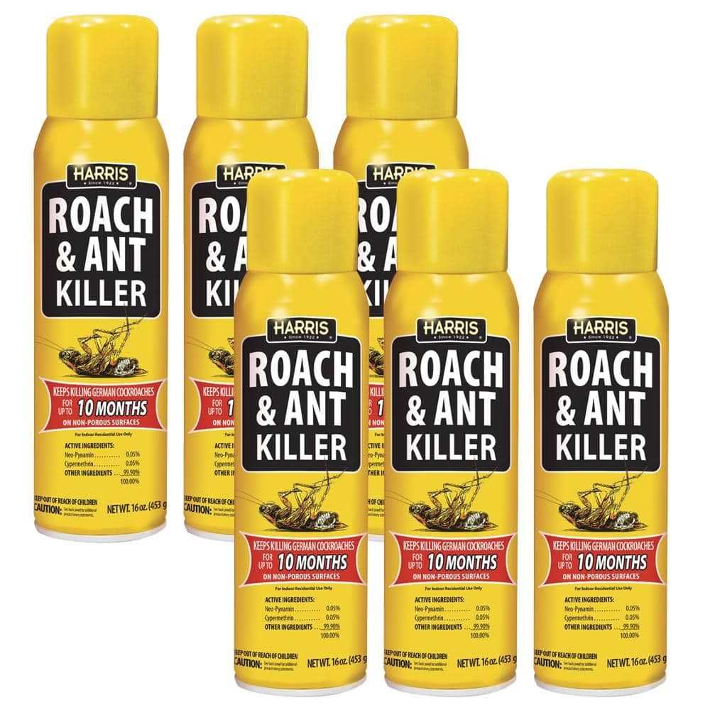 Harris 16 oz. 10-Month Roach and Ant Killer Aerosol Spray (6-Pack)