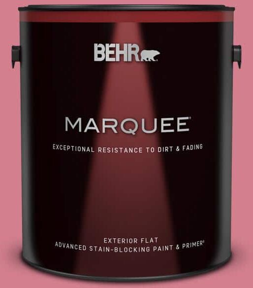 BEHR MARQUEE 1 gal. #P140-4 I Pink I Can Flat Exterior Paint & Primer